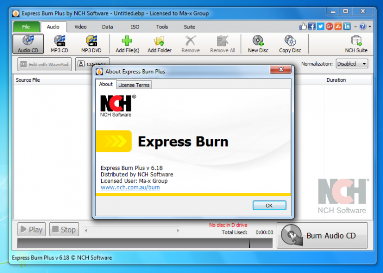 express burn disc code