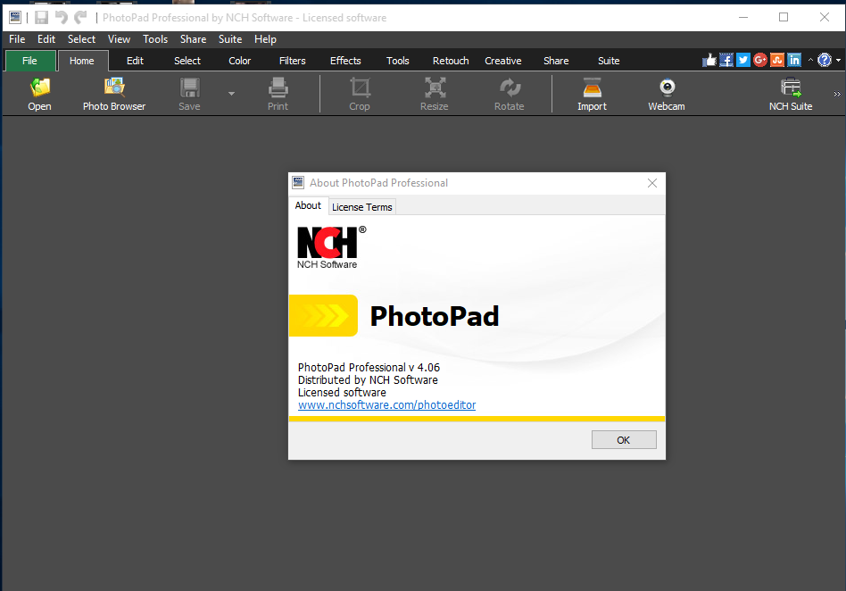 photopad image editor quick reference