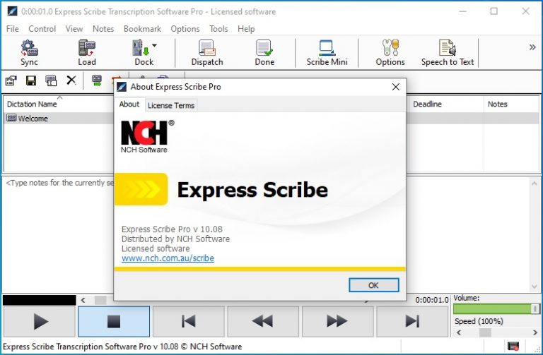 using express scribe with word