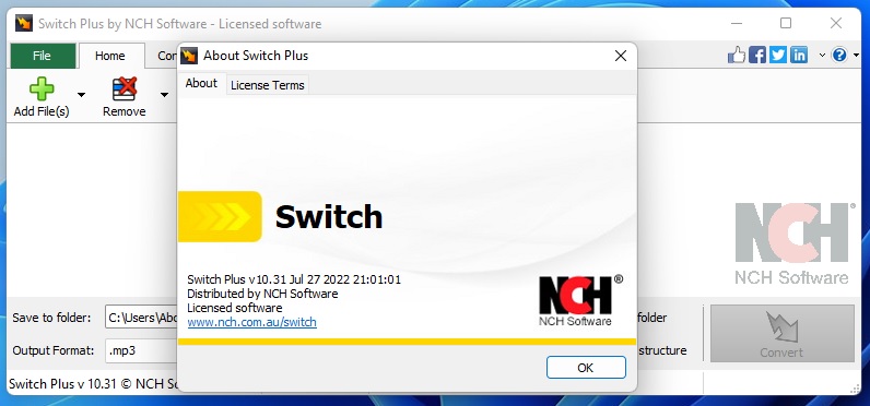 switch audio file conversion software