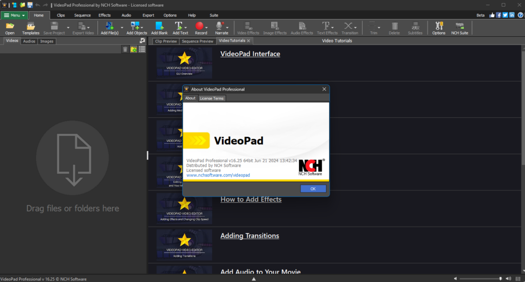 VideoPad Video Editor professional v16.25 Full